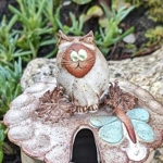 Pottery Jam Pot | Quirky Cat Figurine - Mystery Ceramics UK