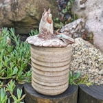 Pottery Jam Pot | Quirky Cat Figurine - Mystery Ceramics UK