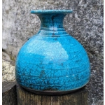 Hugh West | Blue Raku Pottery Vase - Cornish Ceramics UK