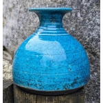 Hugh West | Blue Raku Pottery Vase - Cornish Ceramics UK