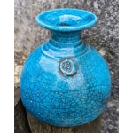 Hugh West | Blue Raku Pottery Vase - Cornish Ceramics UK