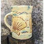 Mystery | Yellow Pottery Milk Jug - Seaside Scallop Shell Decoration