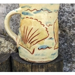 Mystery | Yellow Pottery Milk Jug - Seaside Scallop Shell Decoration