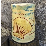 Mystery | Yellow Pottery Milk Jug - Seaside Scallop Shell Decoration