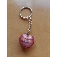 Blown Glass Heart Keychain