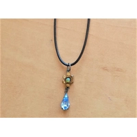 Blue Tear Drop Flower Pendant Nec..