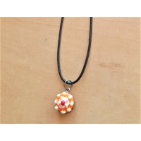 Cake pendant wax cord necklace