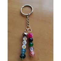 Mum Double Crackle Bead Keychain