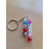 Mum Double Clear Crackle Bead Key..