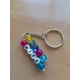 Crackle bead Wife double stainless Steel keychain