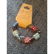 Multicoloured glass flower bracelet