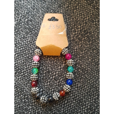 Glass bracelet with bobble metal spacers Glass bracelet with bobble metal spacers