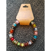 Glass beads with copper tone spac..