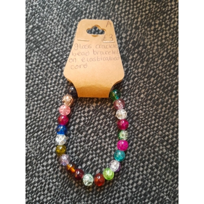 Multicoloured glass beaded bracelet