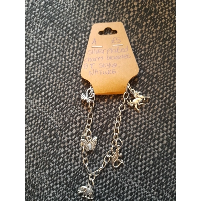 Silver plated bracelet with nature charms Silver plated bracelet with nature charms