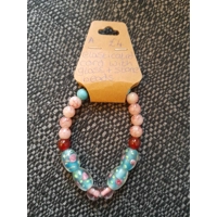 Glass rose and mix stone bracelet