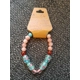 Glass rose and mix stone bracelet