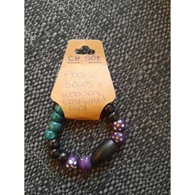 Children's bracelet black, green and purple