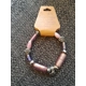 Pink and purple glass bracelet with metal spacers