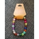 Multicoloured glass crackle bead bracelet
