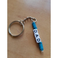 Dad Keychain with Blue Barrel Bea..