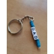 Dad Keychain with Blue Barrel Beading