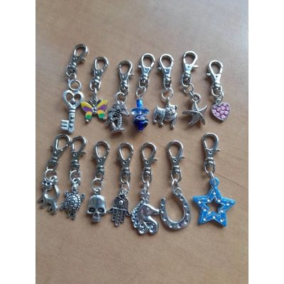 Handmade swivel charm keychains - 14 pack