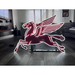 Mobil Neon Pegasus Sign, Neon Mobil Gas Station Sign, Rep Antique Vintage, Gar..