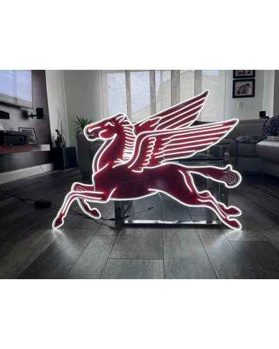 Mobil Neon Pegasus Sign, Neon Mobil Gas Station Sign, Rep Antique Vintage, Garage Décor, Aluminum Pegasus Gas Station Signs, Man cave sign Mobil Neon Pegasus Sign, Neon Mobil Gas Station Sign, Rep Antique Vintage, Garage Décor, Aluminum Pegasus Gas Station Signs, Man cave sign