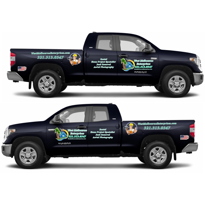 product Image for Wrap Vinyl Graphic Truck Side -Business decal-Adhesive business decal-Business Advertising decal- Truck business graphic-Truck partial wrap