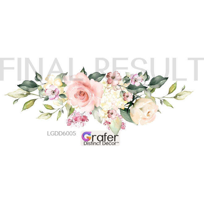 Additional Image for Nursery Wall Decal, Rose wall decal Flowers Blossoms Decals, Rose Garden Bouquet, Pink White Roses,