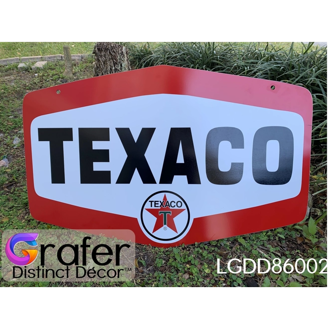 Additional Image for Texaco Sign, Gas Station Decor, Reproduction, Vintage Signage, Large Texaco Sign, Metal Sign, Garage
