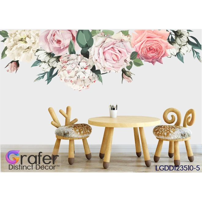 Additional Image for Rose Watercolor Floral, Wall Decals Nursery, Flowers Blossoms Decals, Rose Garden Bouquet-Pink Roses