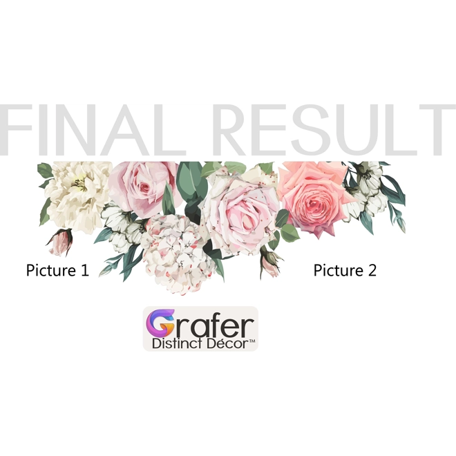 Additional Image for Rose Watercolor Floral, Wall Decals Nursery, Flowers Blossoms Decals, Rose Garden Bouquet-Pink Roses