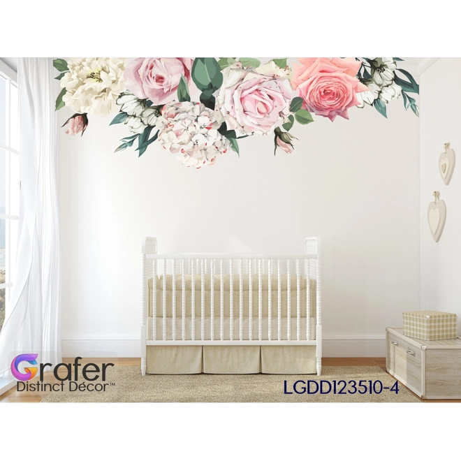 Additional Image for Rose Watercolor Floral, Wall Decals Nursery, Flowers Blossoms Decals, Rose Garden Bouquet-Pink Roses