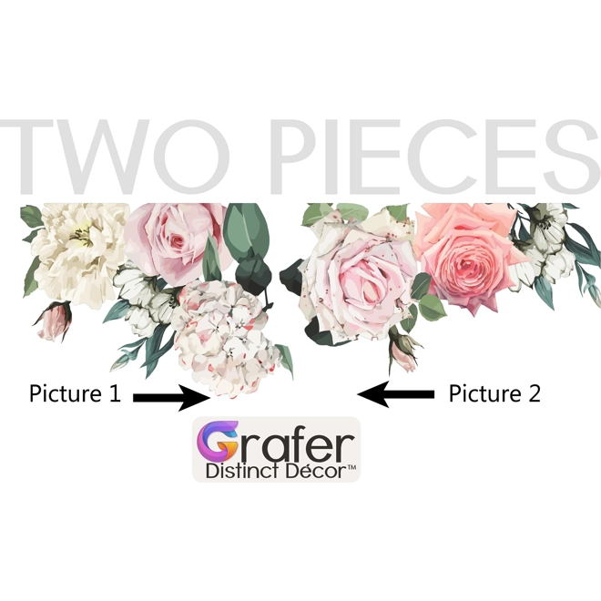 Additional Image for Rose Watercolor Floral, Wall Decals Nursery, Flowers Blossoms Decals, Rose Garden Bouquet-Pink Roses