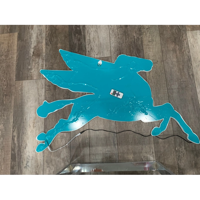 Additional Image for Mobil Neon Pegasus Sign, Neon Mobil Gas Station Sign, Rep Antique Vintage, Garage Décor, Aluminum Pe