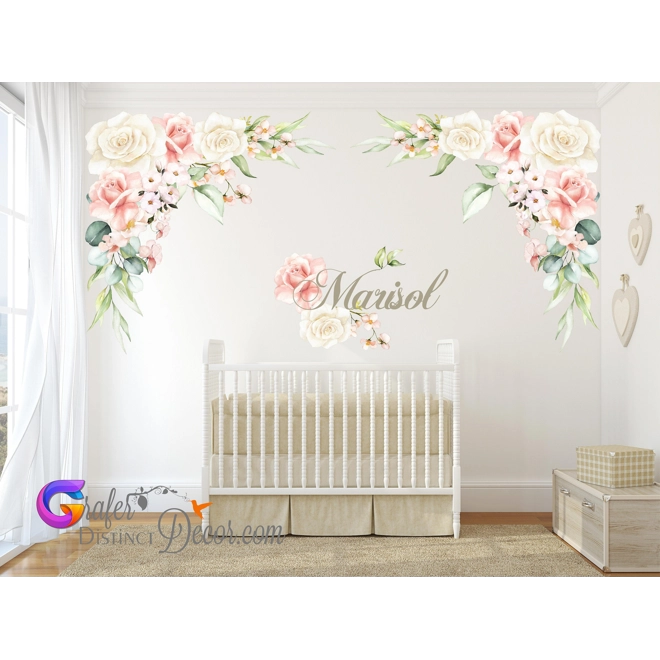 Additional Image for Bouquet Flower Decal, Peony wall decal, Floral Bouquet Decal, Baby Girl Room Decal, Baby Shower Gift