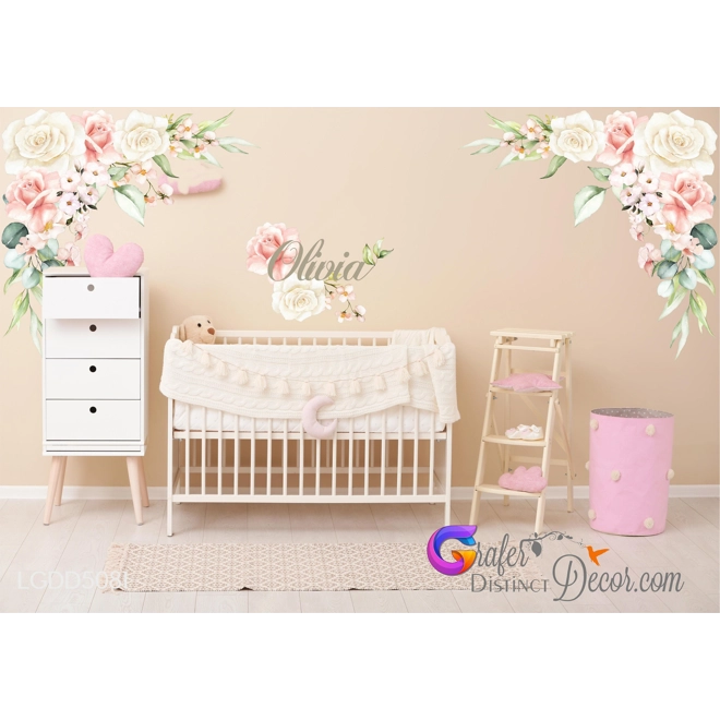 Additional Image for Bouquet Flower Decal, Peony wall decal, Floral Bouquet Decal, Baby Girl Room Decal, Baby Shower Gift