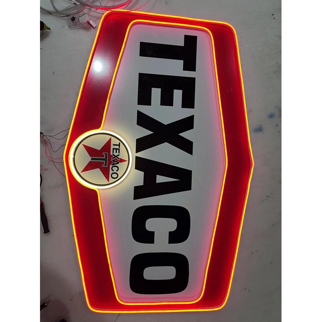 Additional Image for Neon Texaco Sign, Gas Station Décor, Reproduction, Vintage Signage, Large Texaco Sign, Garage Shop F
