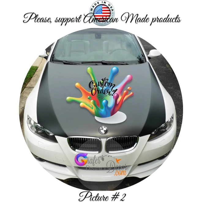 Additional Image for Hood Wrap decal, Custom Hood Graphic decals, Custom hood design, Vehicle wrap