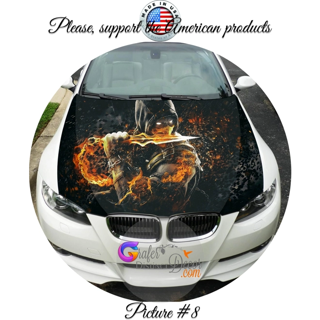 Additional Image for Hood Wrap decal, Custom Hood Graphic decals, Custom hood design, Vehicle wrap