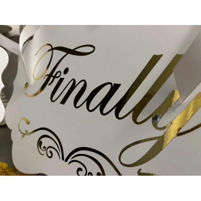 Additional Image for Gold Wedding Signs, Here comes the Bride, Welcome Sign, Wedding Banner, Ring bearer, Gold text weddi