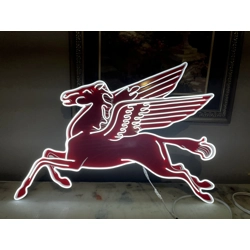 Mobil Neon Pegasus Sign, Neon Mobil Gas Station Sign, Rep Antique Vintage, Gar..