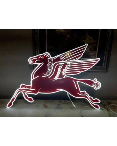Mobil Neon Pegasus Sign, Neon Mobil Gas Station Sign, Rep Antique Vintage, Garage Décor, Aluminum Pe Mobil Neon Pegasus Sign, Neon Mobil Gas Station Sign, Rep Antique Vintage, Garage Décor, Aluminum Pe