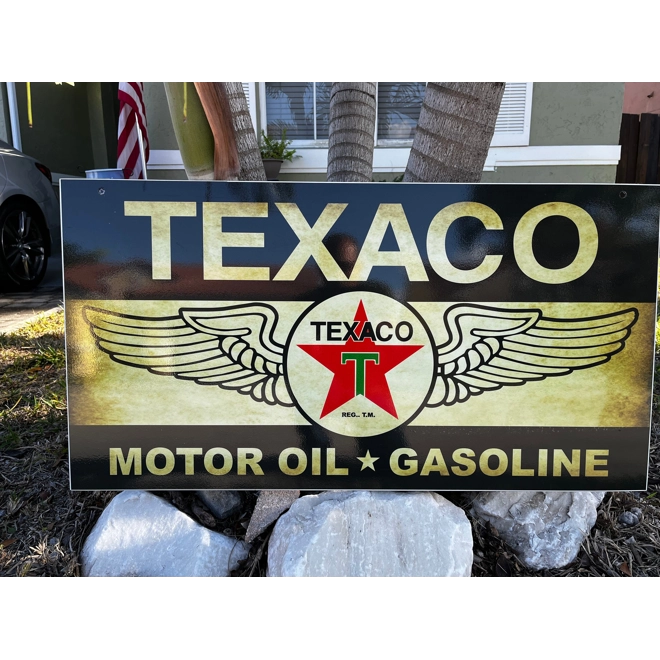Additional Image for Texaco  Double-Sided, Gas Station Decor,  Vintage Signage, Large Texaco Sign, Metal Sign, Man Cave G