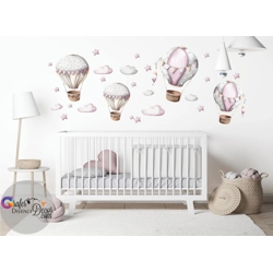 Hot air balloon Wall decal, Nursery wall decal, Watercolor Hot air balloon, Ai..