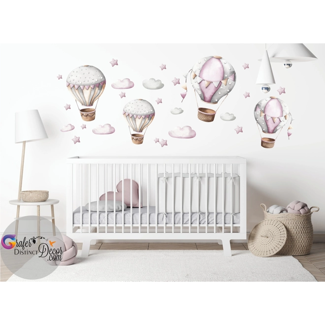 product Image for Hot air balloon Wall decal, Nursery wall decal, Watercolor Hot air balloon, Airplane wall sticker, B