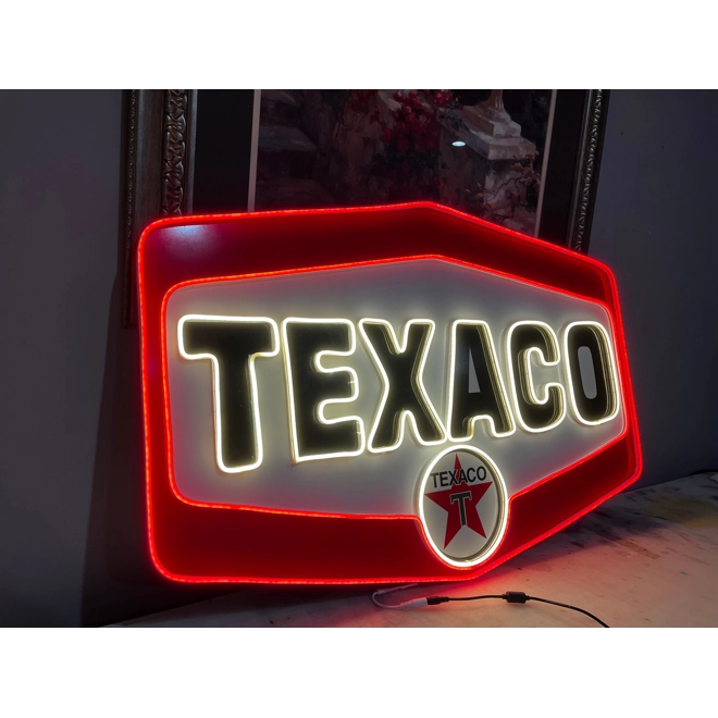 Additional Image for Neon Texaco Sign, Gas Station Décor, Reproduction, Vintage Signage, Large Texaco Sign, Garage Shop F
