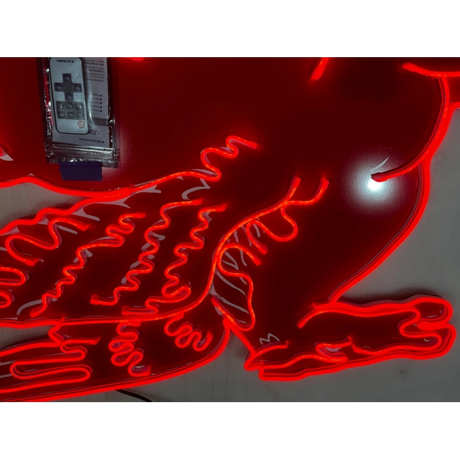 Additional Image for Mobil Neon Pegasus Sign, Neon Mobil Gas Station Sign, Rep Antique Vintage, Garage Décor, Aluminum Pe